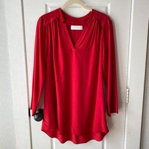 Amanda Uprichard Silk Simon Blouse Red M